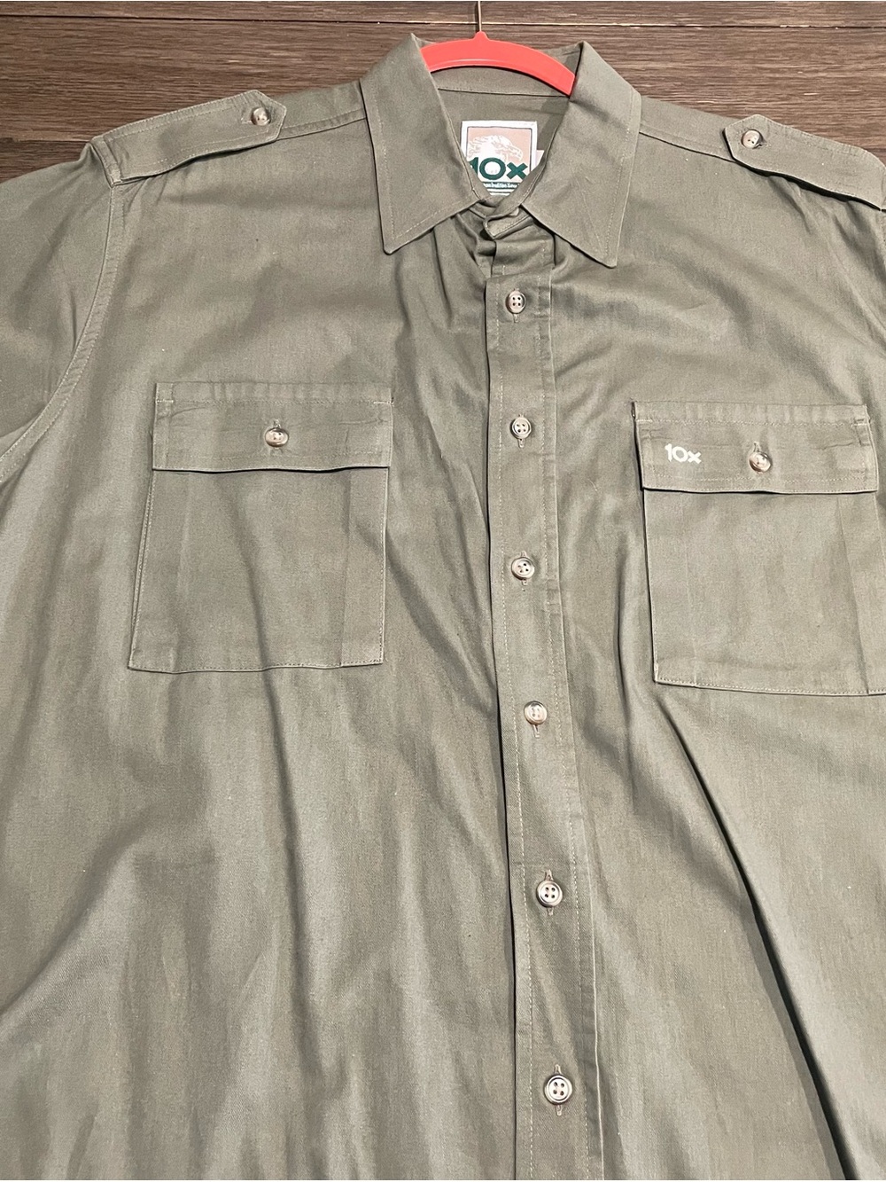 10x Men's Olive Green Casual Button-Down Utility Shirt XL unworn